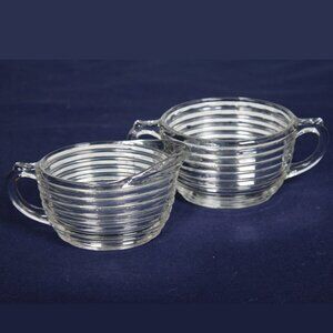 True Depression-Era Manhattan Sugar and Creamer by Anchor Hocking